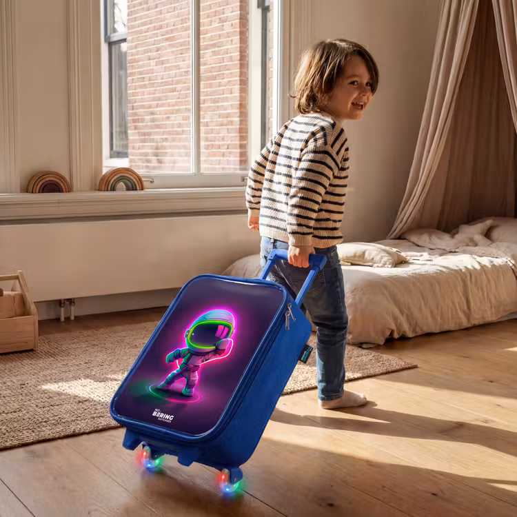 Kinderkoffer - Blauw - Space karate neon — 3