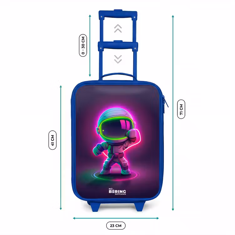 Kinderkoffer - Blauw - Space karate neon — 6