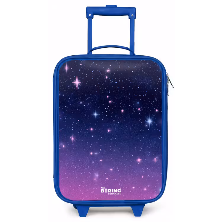 Kinderkoffer - Blauw - Sterren - Galaxy - Blauw - Roze — 1