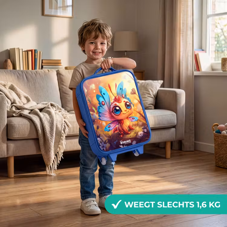 Kinderkoffer - Blauw - Valerio vlinderachtig — 2