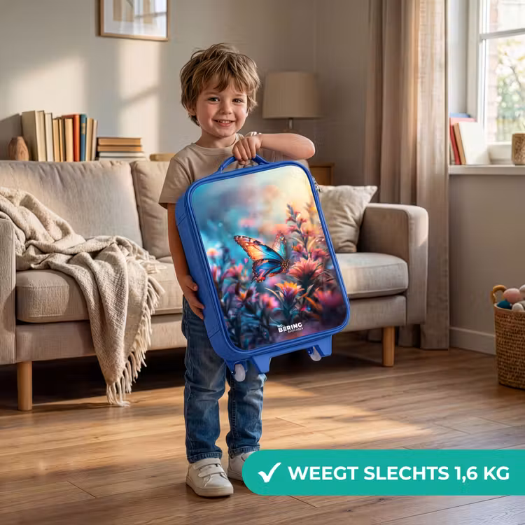 Kinderkoffer - Blauw - Vlinder flowers — 2