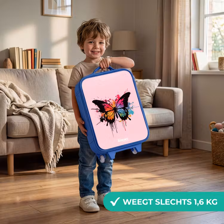Kinderkoffer - Blauw - Vlinderverf — 2