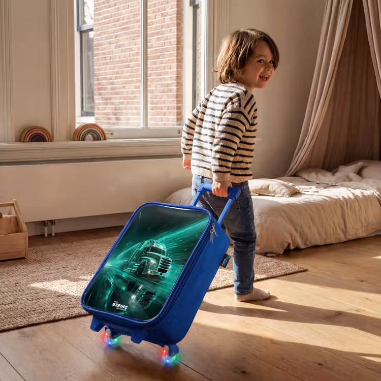 Kinderkoffer - Blauw - Vrachtwagen - Neon - Groen - Stad — 3