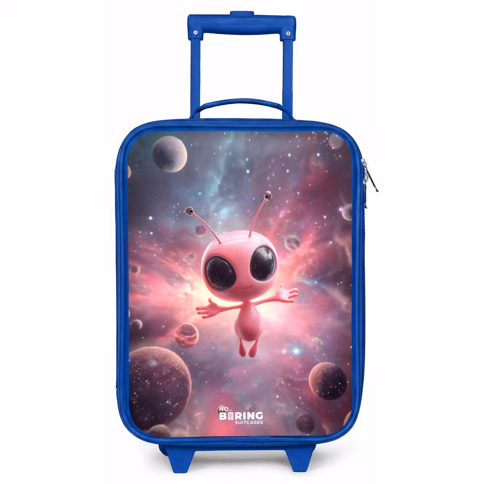 Kinderkoffer - Blauw - Roze Alien in Sterrennevel — 1
