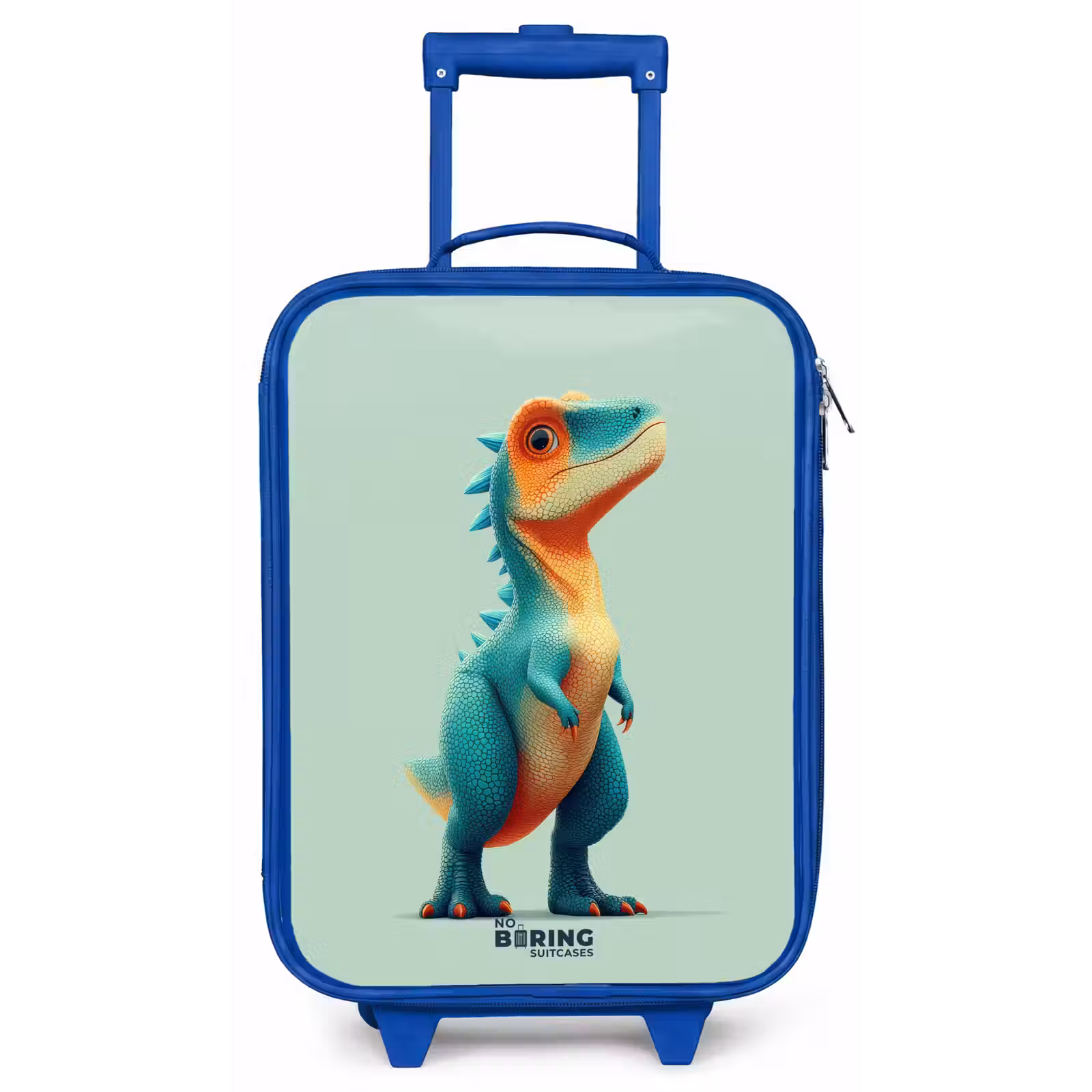 Kinderkoffer - Blauw - Stoere dino met grote ogen — 1