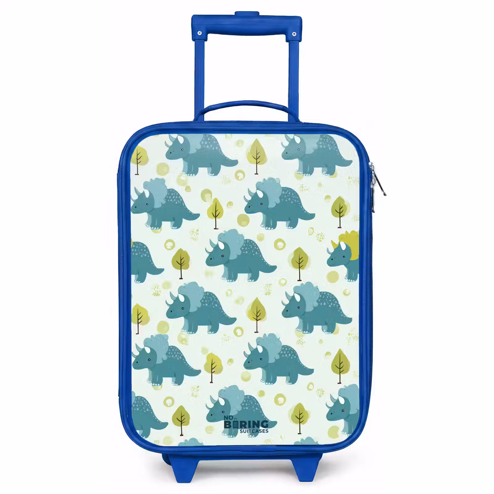 Kinderkoffer - Blauw - Triceratopsen tussen boompjes — 1
