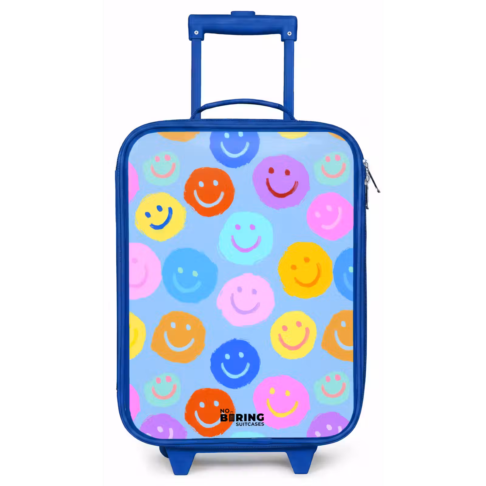 Kinderkoffer - Blauw - Vrolijk patroon van smileys — 1
