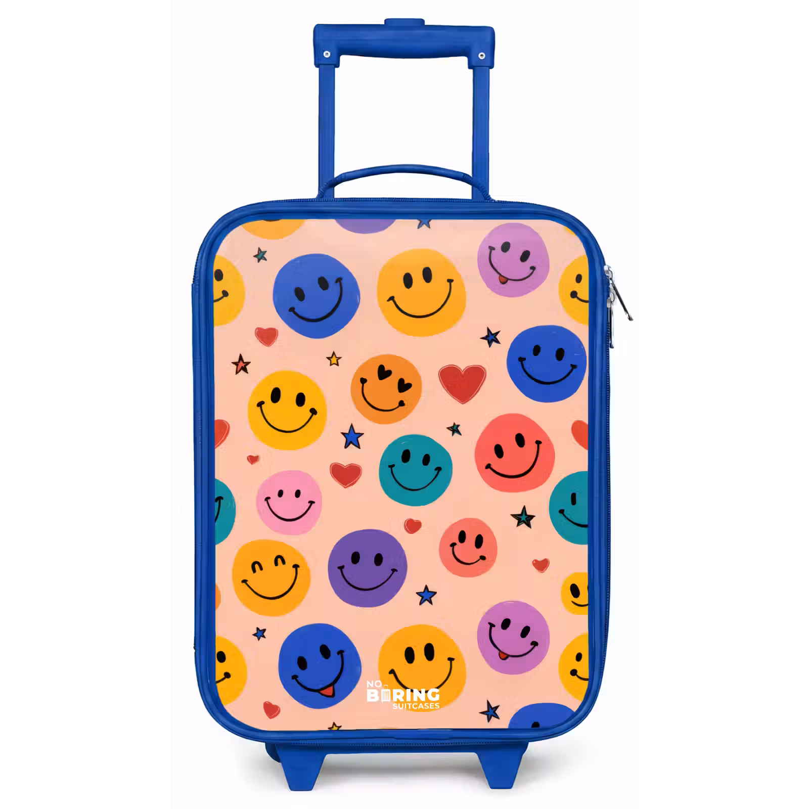 Kinderkoffer - Blauw - Vrolijk Smiley-patroon — 1