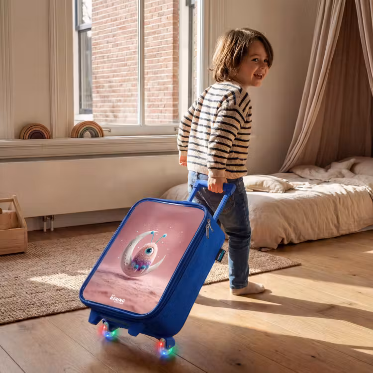 Kinderkoffer - Blauw - Maanwip met Pluizig Wezentje — 3