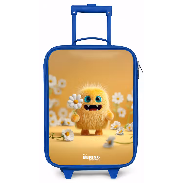 Kinderkoffer - Blauw - Monster - Wezen - Bloem - Geel — 1
