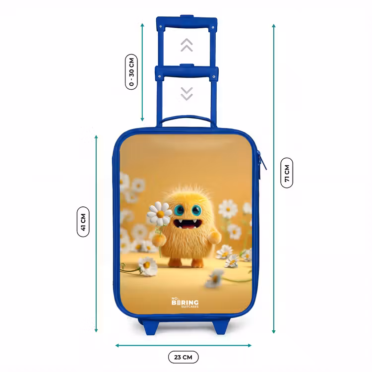 Kinderkoffer - Blauw - Monster - Wezen - Bloem - Geel — 6