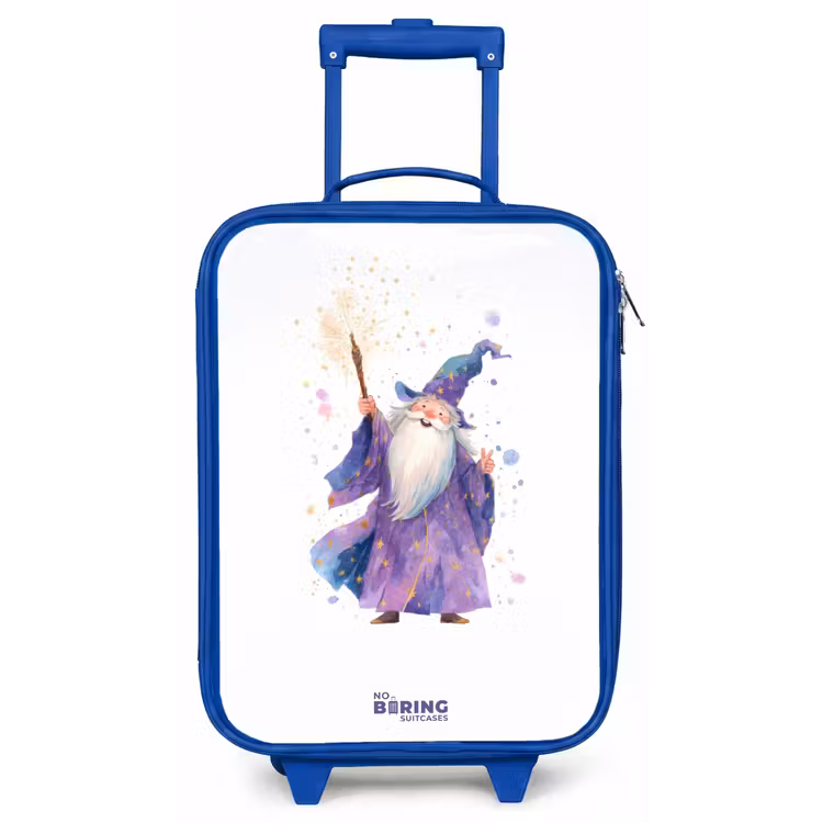 Kinderkoffer - Blauw - Oude tovenaar met staf — 1