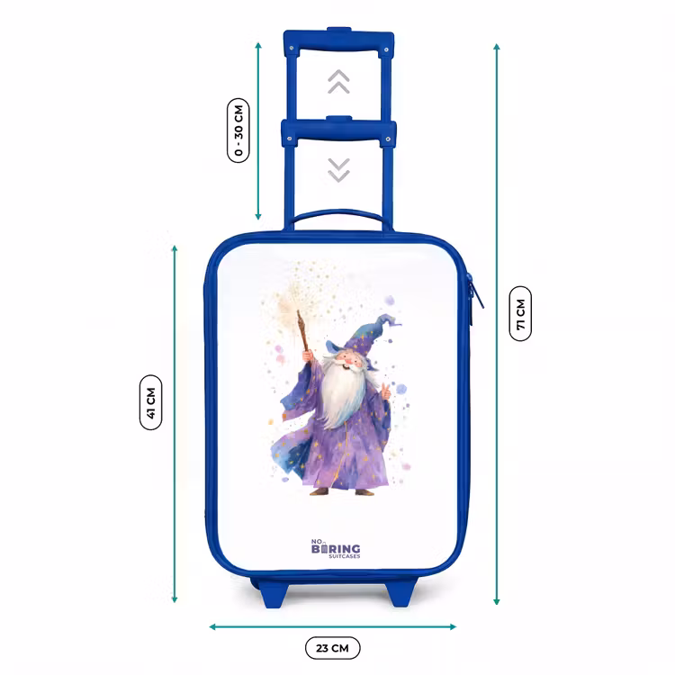 Kinderkoffer - Blauw - Oude tovenaar met staf — 6