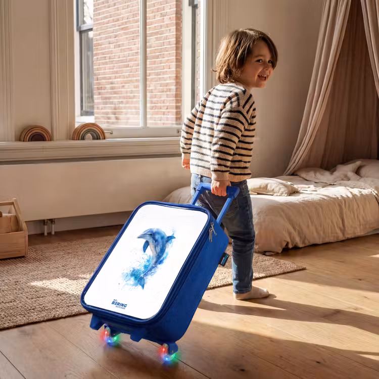 Kinderkoffer - Blauw - Springende blauwe dolfijn — 3