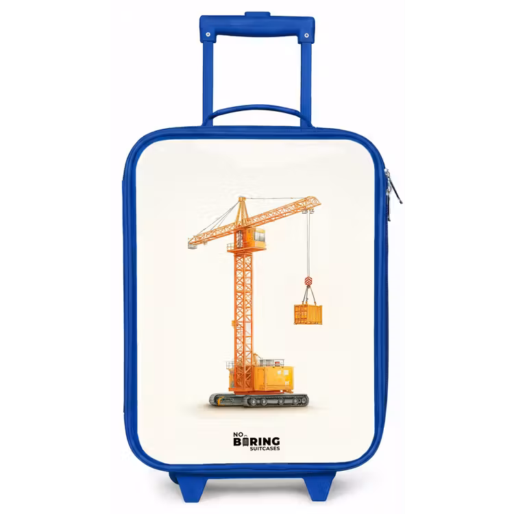 Kinderkoffer - Blauw - Torenkraan - Getekend - Oranje — 1