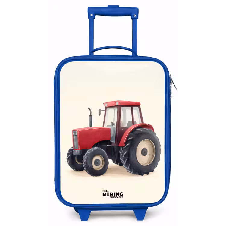 Kinderkoffer - Blauw - Tractor - Getekend - Rood — 1