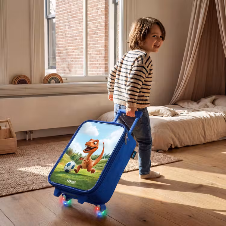 Kinderkoffer - Blauw - Voetbal - Dino - Sport — 3