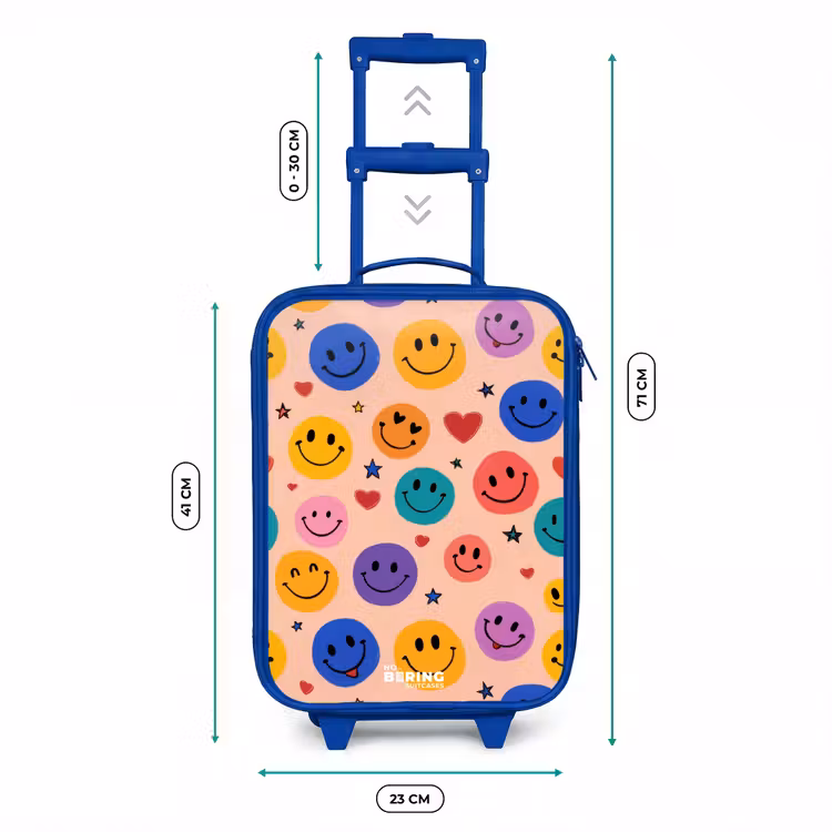 Kinderkoffer - Blauw - Vrolijk Smiley-patroon — 6