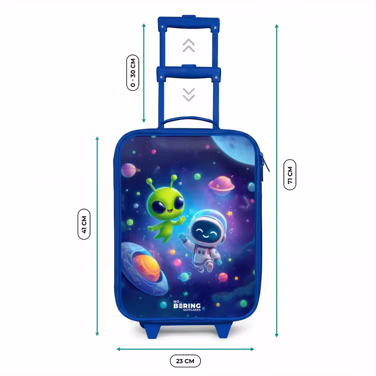 Kinderkoffer - Blauw - Vrolijke Ontmoeting in de Ruimte — 6