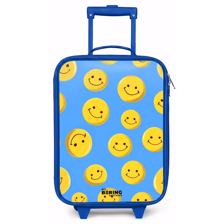 Kinderkoffer - Blauw - Vrolijke smileyregen — 1