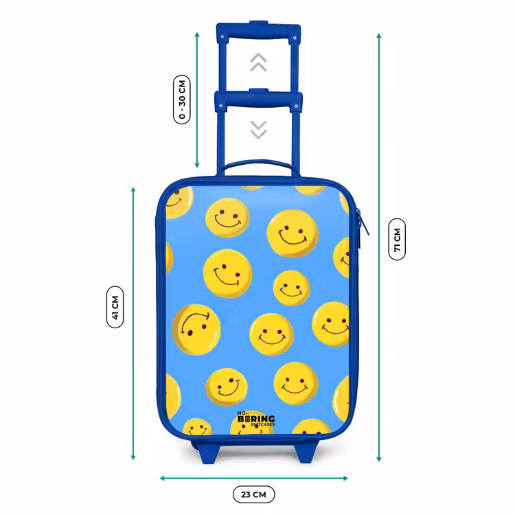 Kinderkoffer - Blauw - Vrolijke smileyregen — 6