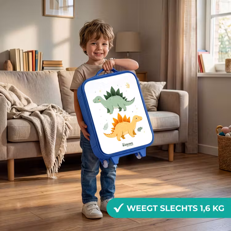 Kinderkoffer - Blauw - Vrolijke stegosaurusvrienden — 2