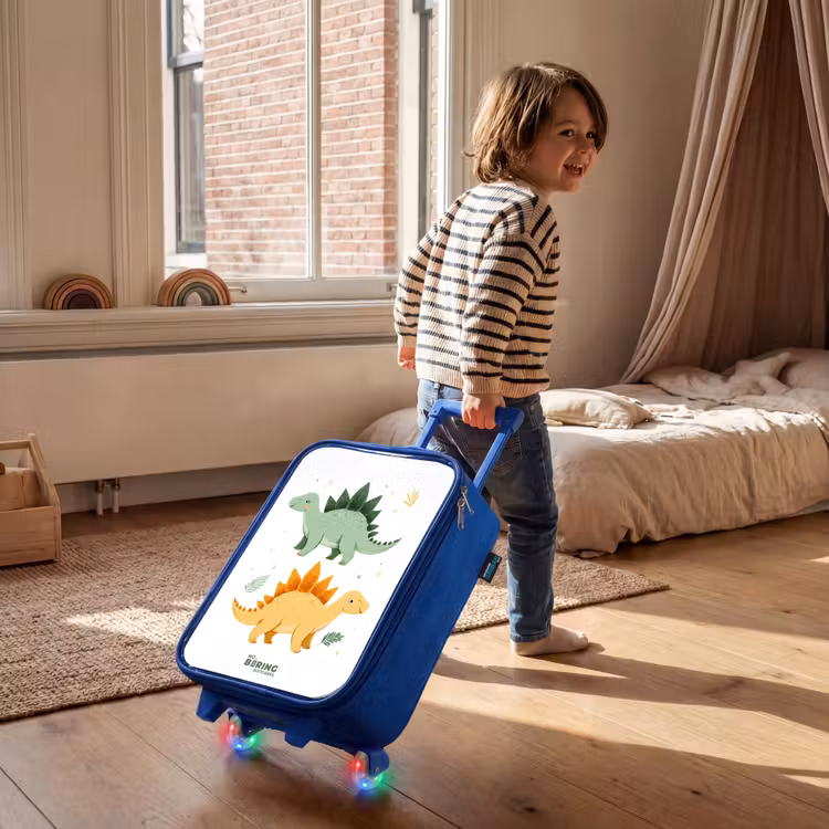 Kinderkoffer - Blauw - Vrolijke stegosaurusvrienden — 3