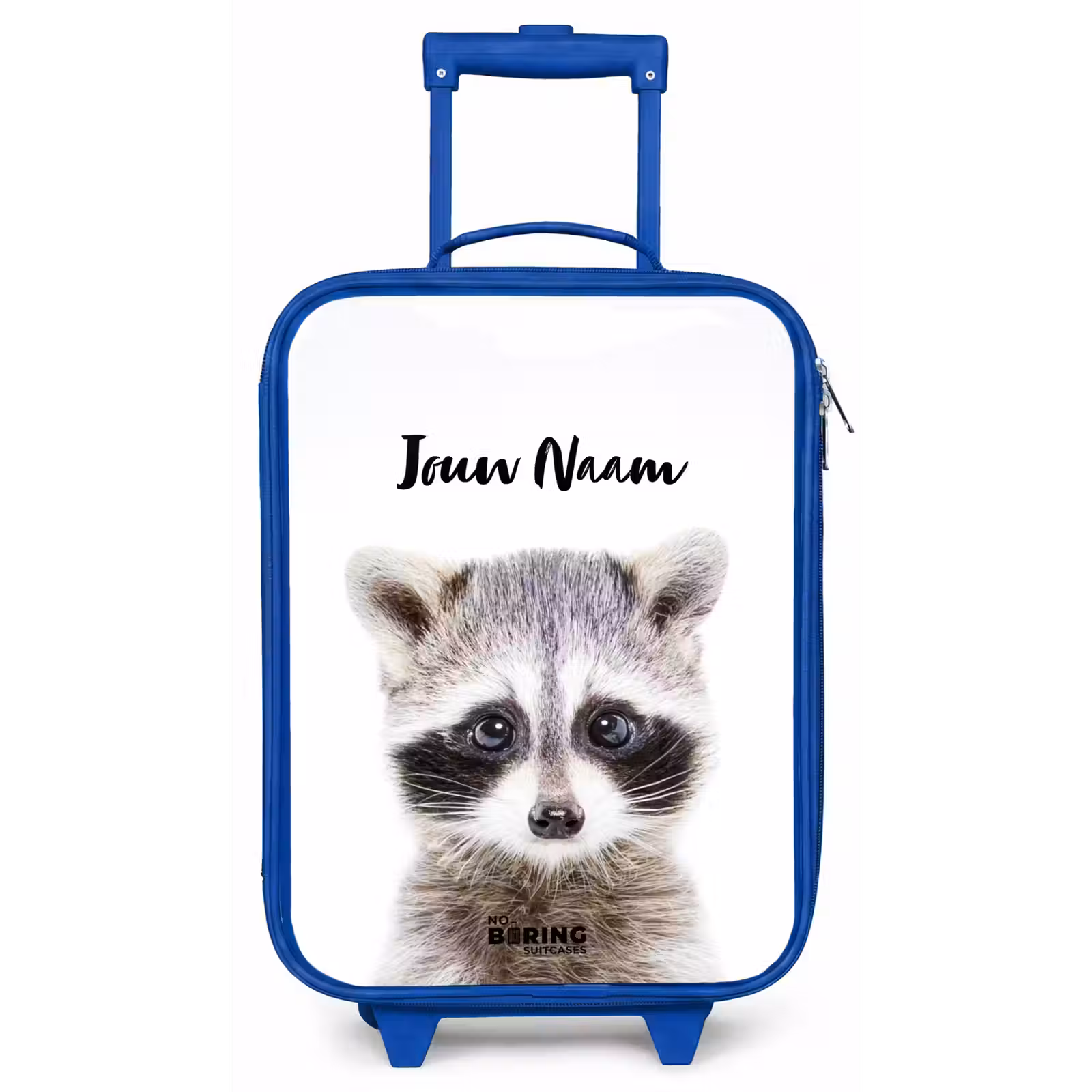 Kinderkoffer met naam - Blauw - Rachid Racoon — 1
