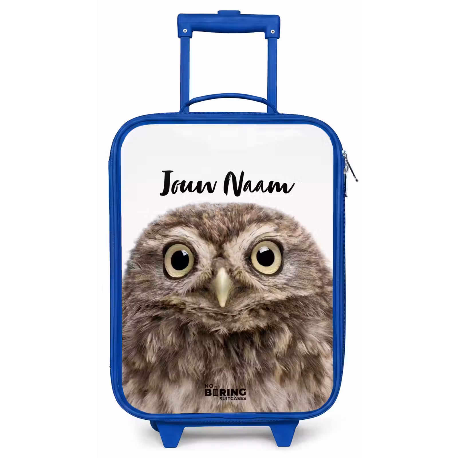 Kinderkoffer met naam - Blauw - Ulke Uil — 1