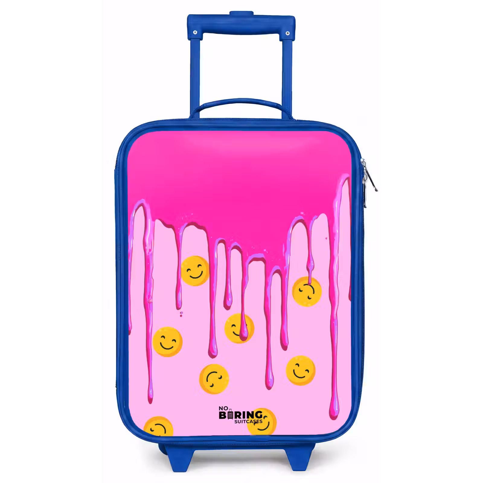Kinderkoffer - Blauw - Verf - Smiley - Roze — 1