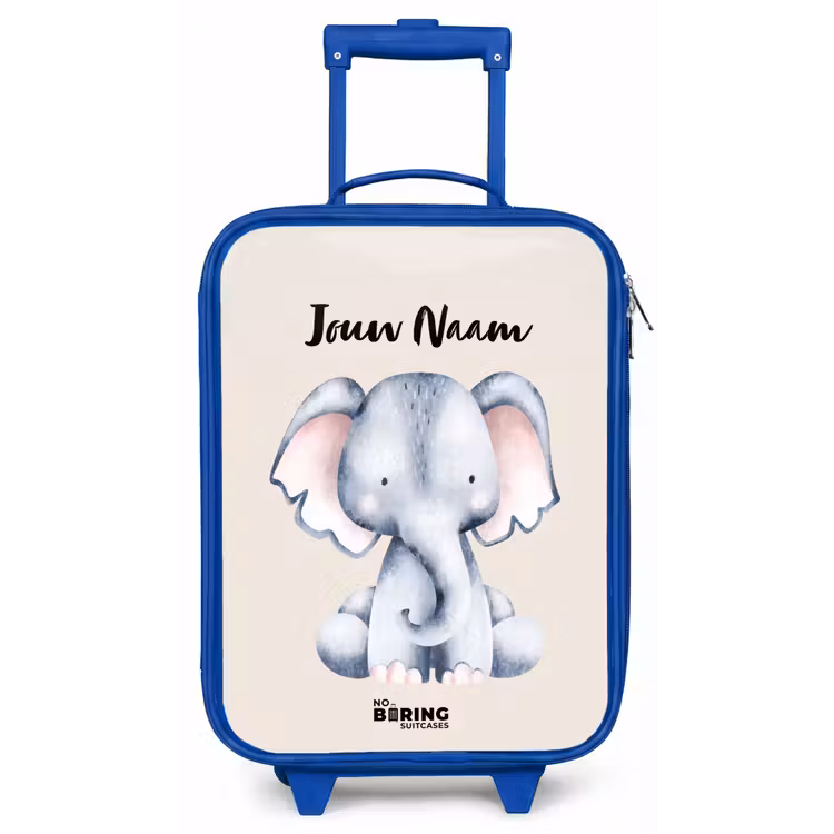 Kinderkoffer met naam - Blauw - Oane Olifant — 1