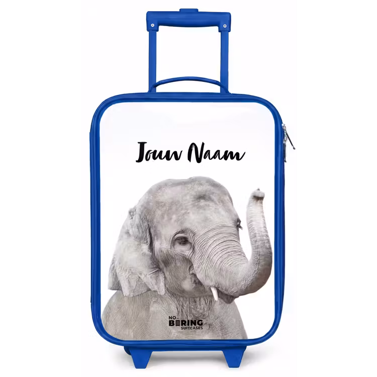 Kinderkoffer met naam - Blauw - Oscar Olifant — 1