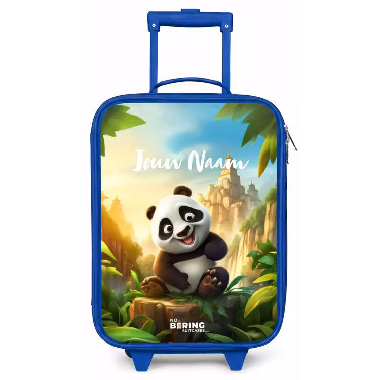 Kinderkoffer met naam - Blauw - Peter Panda — 1