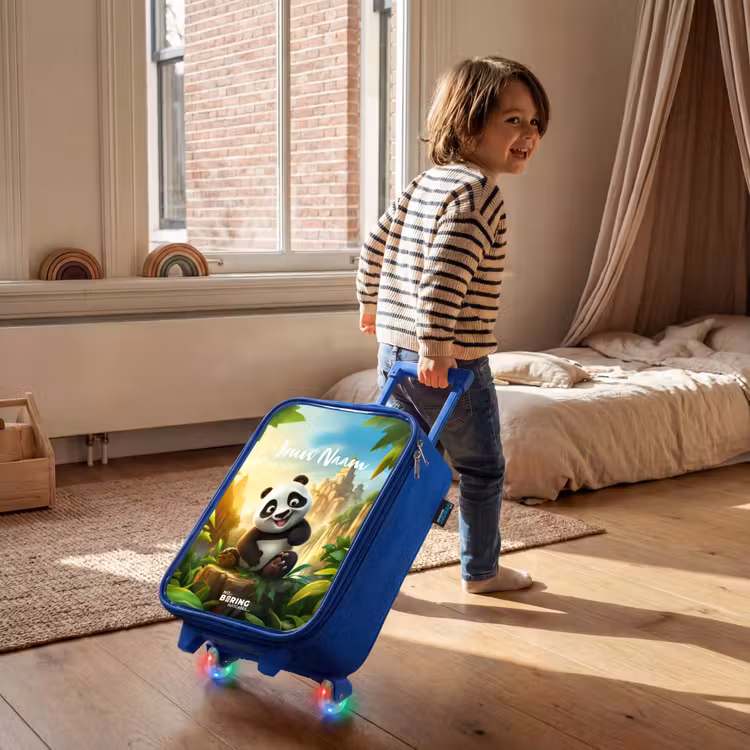 Kinderkoffer met naam - Blauw - Peter Panda — 3