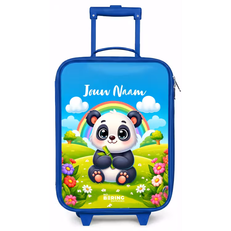 Kinderkoffer met naam - Blauw - Pukkie Panda — 1