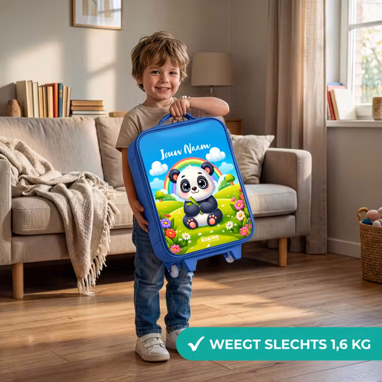 Kinderkoffer met naam - Blauw - Pukkie Panda — 2
