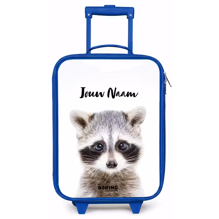 Kinderkoffer met naam - Blauw - Rachid Racoon — 1
