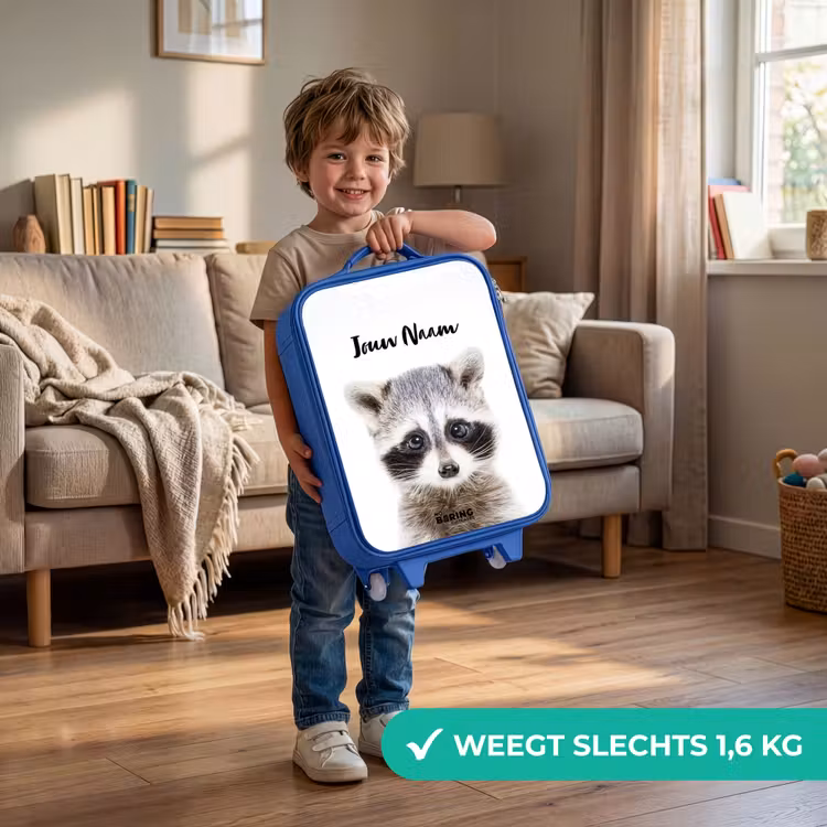 Kinderkoffer met naam - Blauw - Rachid Racoon — 2