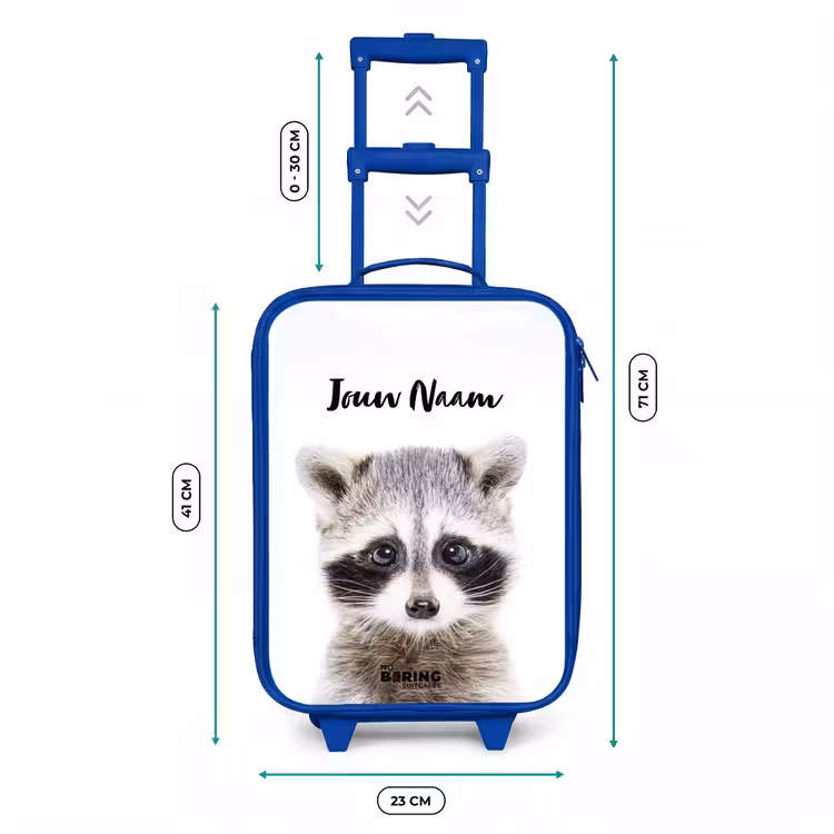 Kinderkoffer met naam - Blauw - Rachid Racoon — 6