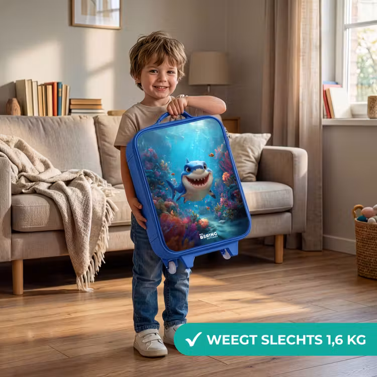 Kinderkoffer - Blauw - Rif - Koraal - Haai - Dier — 2