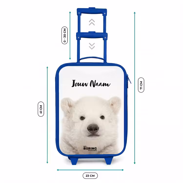Kinderkoffer met naam - Blauw - Schattige Ijsbeer — 6