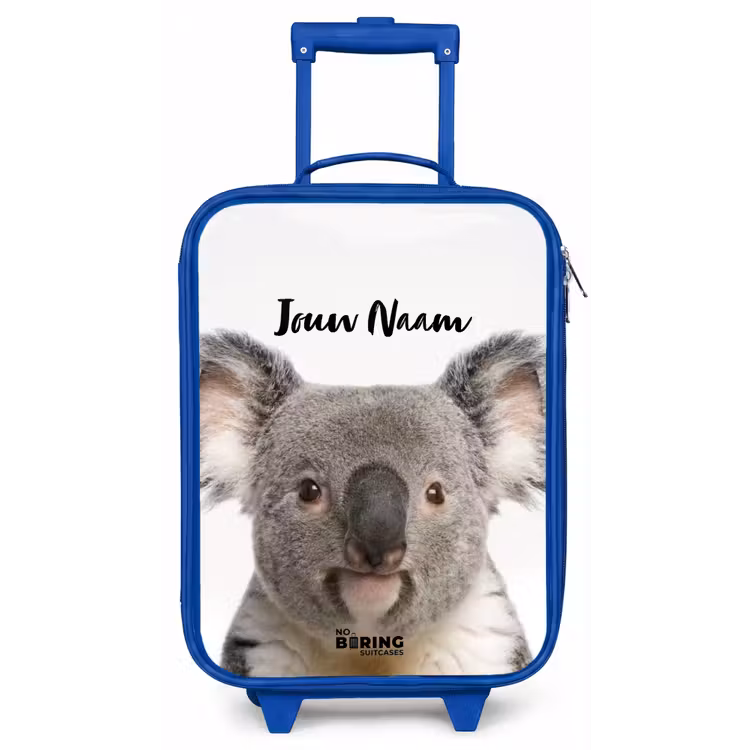 Kinderkoffer met naam - Blauw - Schattige Koala Beer — 1
