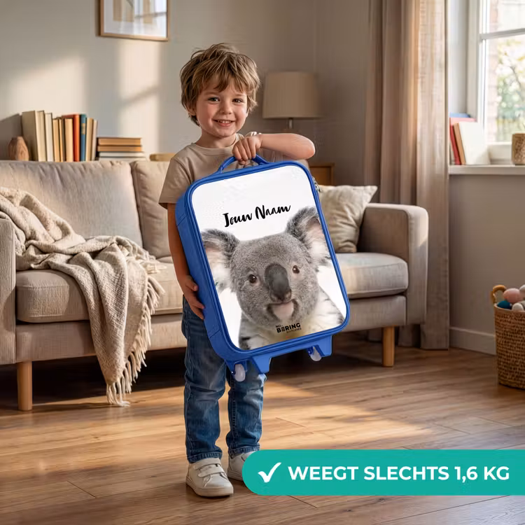 Kinderkoffer met naam - Blauw - Schattige Koala Beer — 2