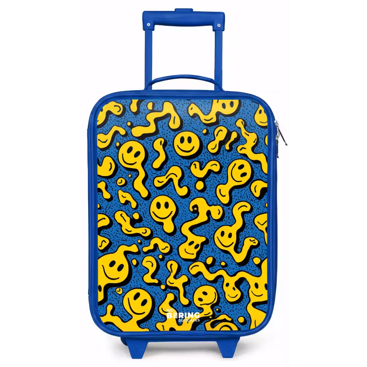 Kinderkoffer - Blauw - Smiley - Blauw - Geel — 1