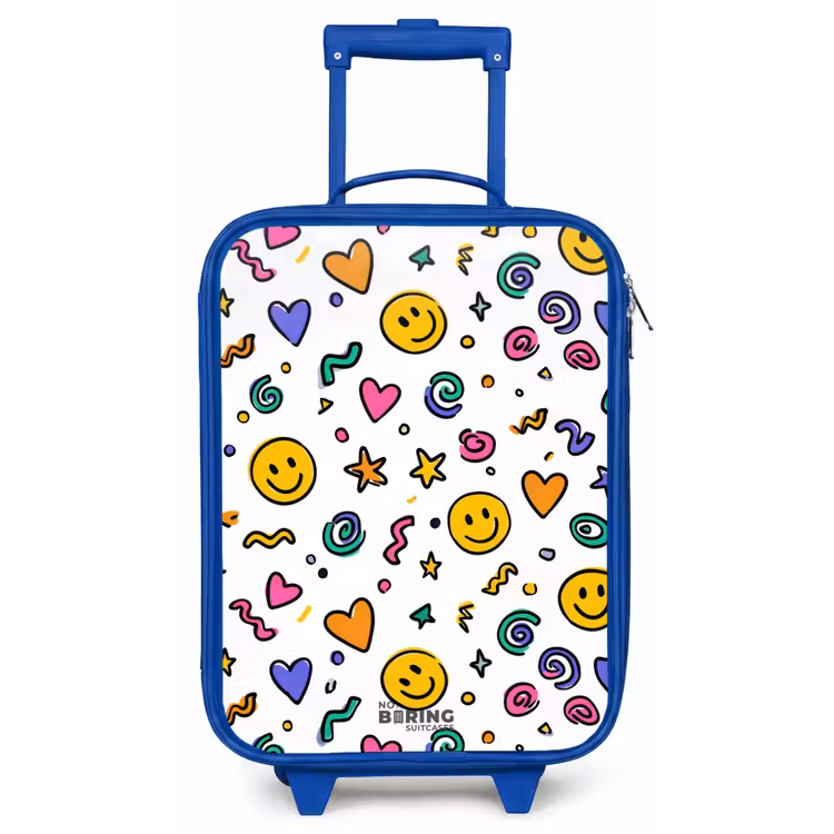 Kinderkoffer - Blauw - Smiley - Hartje - Ster — 1