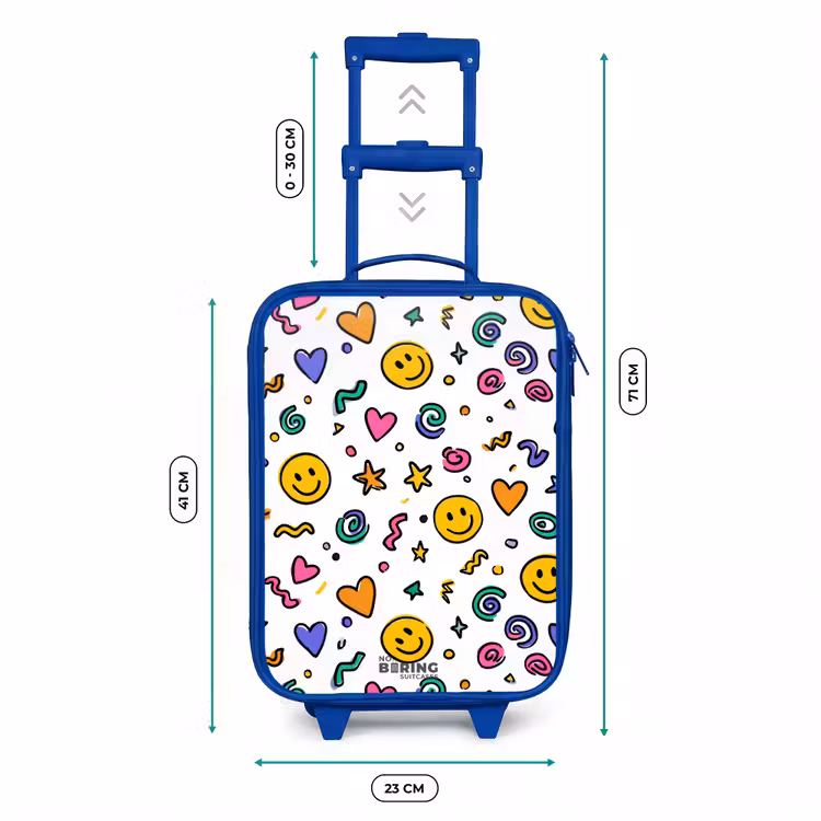 Kinderkoffer - Blauw - Smiley - Hartje - Ster — 6