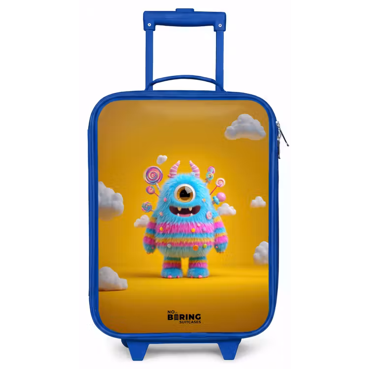 Kinderkoffer - Blauw - Snoep - Monster - Regenboog — 1