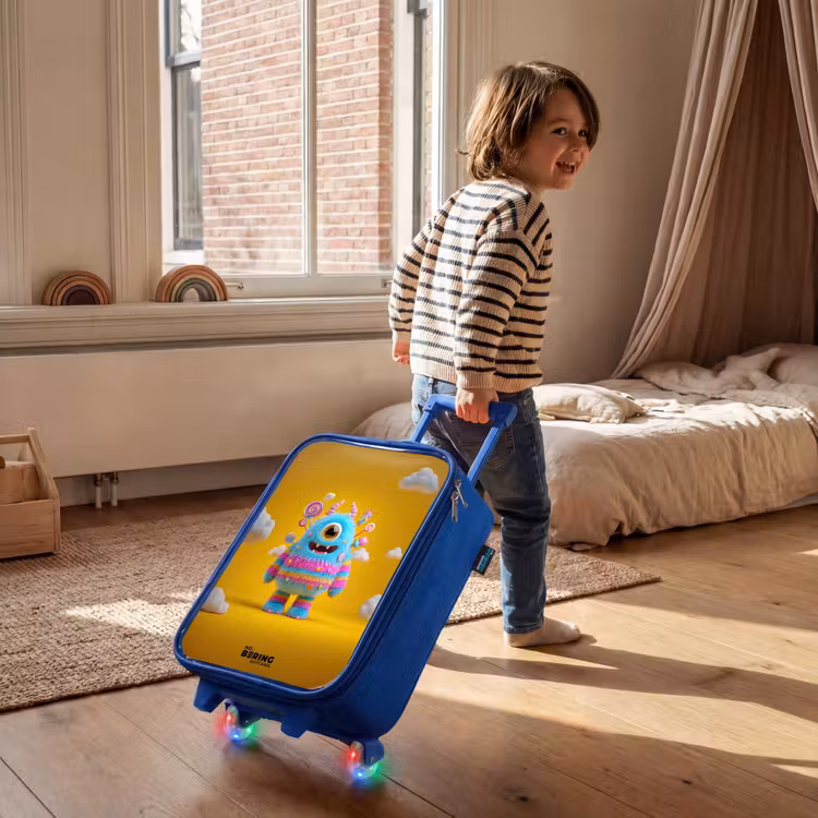 Kinderkoffer - Blauw - Snoep - Monster - Regenboog — 3