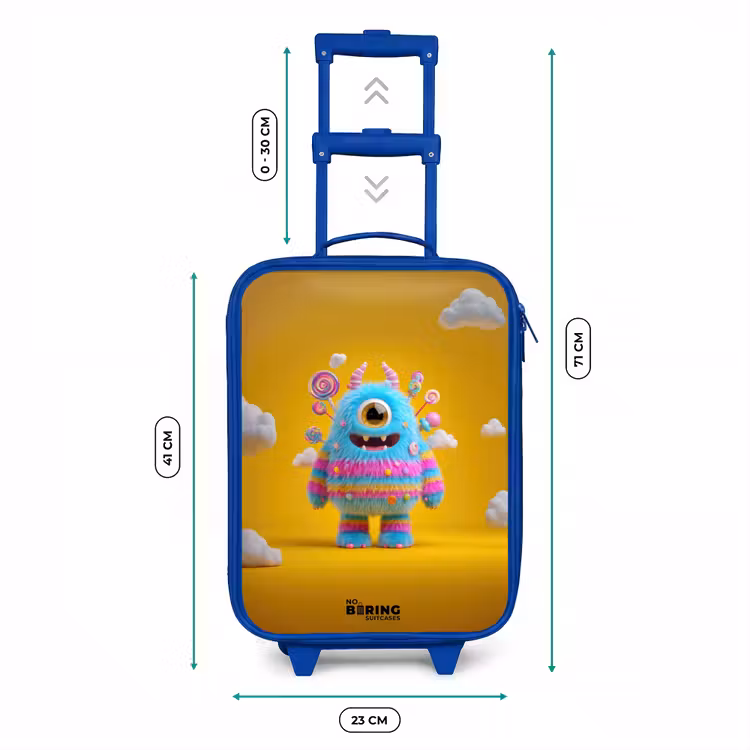 Kinderkoffer - Blauw - Snoep - Monster - Regenboog — 6