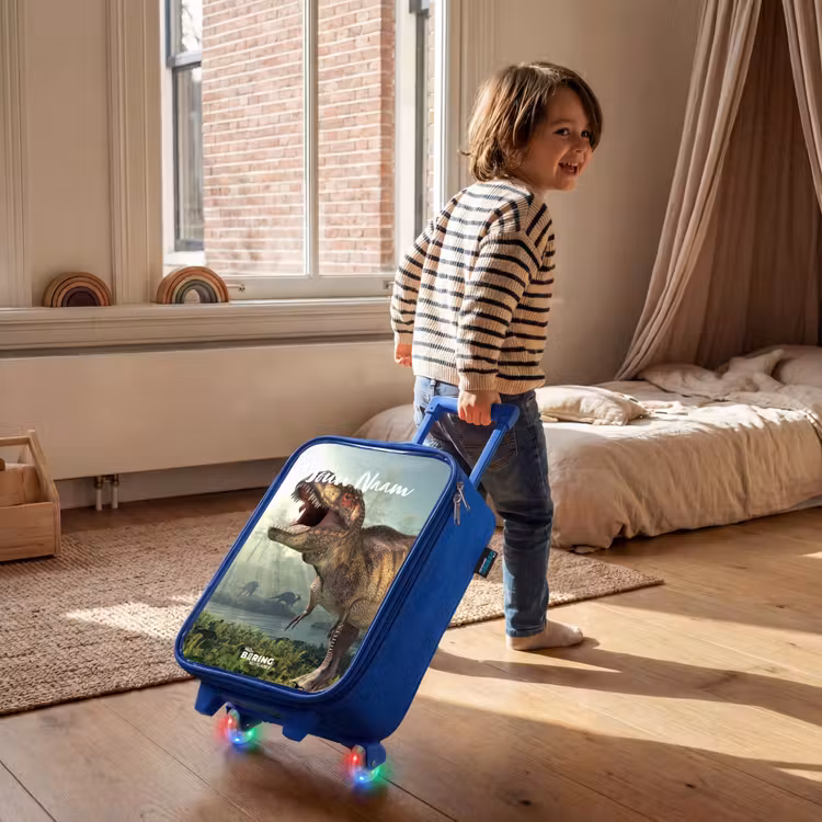 Kinderkoffer met naam - Blauw - Thijs Tyrannosaurus — 3